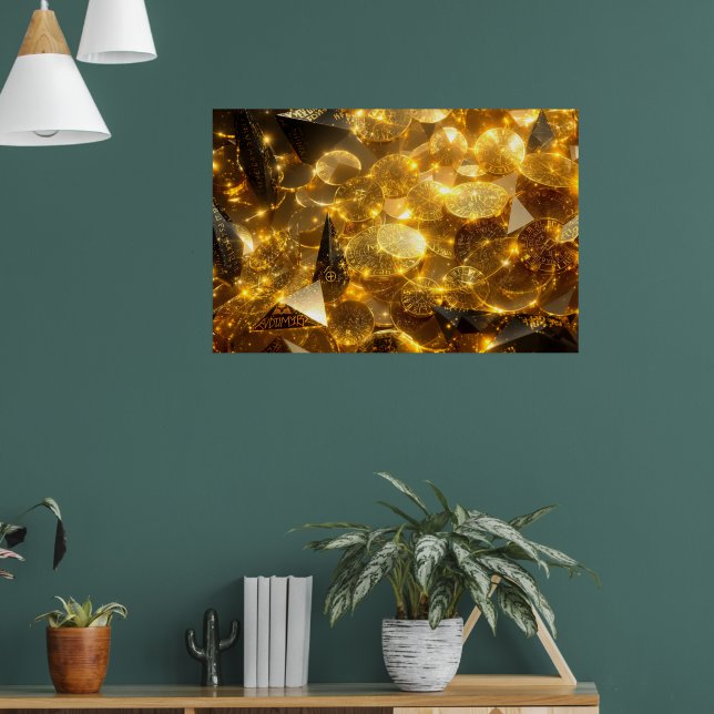 Golden Rune Coins Poster (Living Room 1)