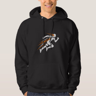 Golden Runner Logo Elegant Sports Motion Design Hoodie