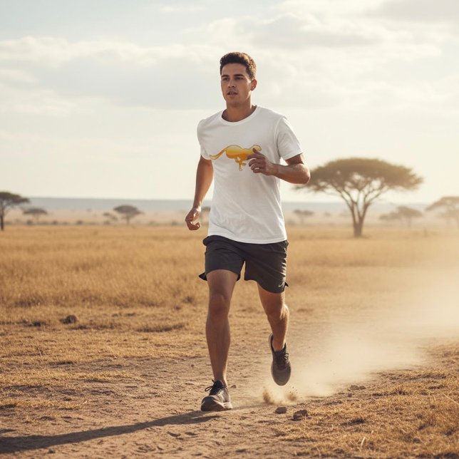 Golden Running Cheetah Silhouette T-Shirt (Creator Uploaded)