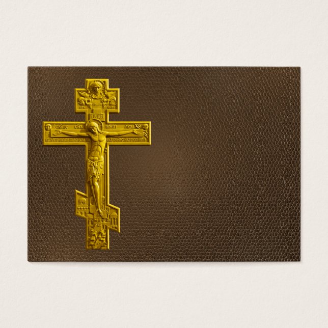 Golden Russian orthodox cross (Front)