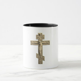 Golden Russian orthodox cross Mug
