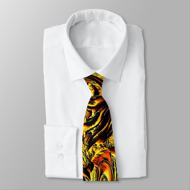 Golden rustic texture with dark strokes and orange tie (Tied)