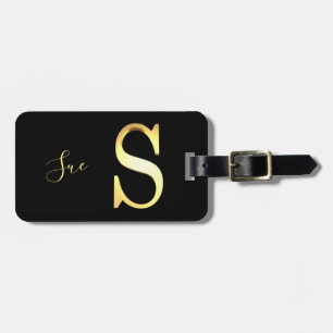 Golden S name Luggage Tag