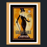 Golden Sable Champagne Ad Poster<br><div class="desc">Vintage ad poster for Golden Sable Champagne</div>