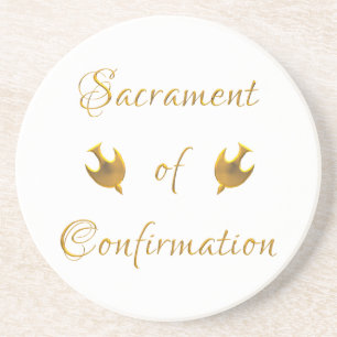Golden Sacrament of Eucharist Host and Chalice Coaster