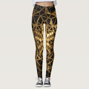 Golden Sacred Geometry Glow Leggings