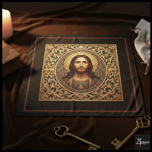 Golden Sacred Icon - Jesus Tapestry