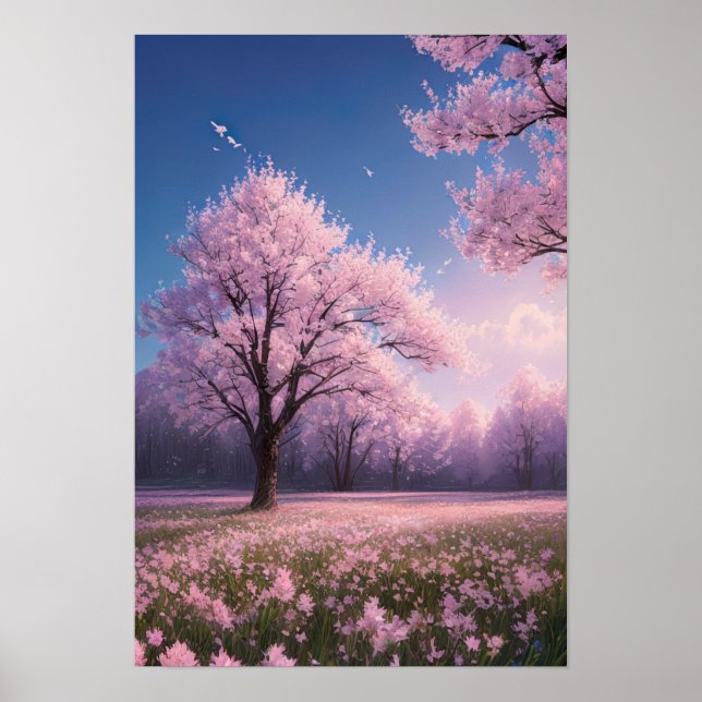 Golden Sakura Evening Poster (Front)