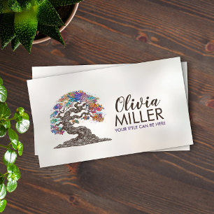 Golden Sakura Tree - Colorful Blossom Business Card