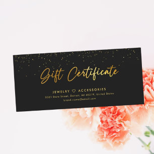 Golden Salon Store Business Gift Certificate