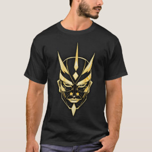 Golden Samurai Mask Black T-Shirt