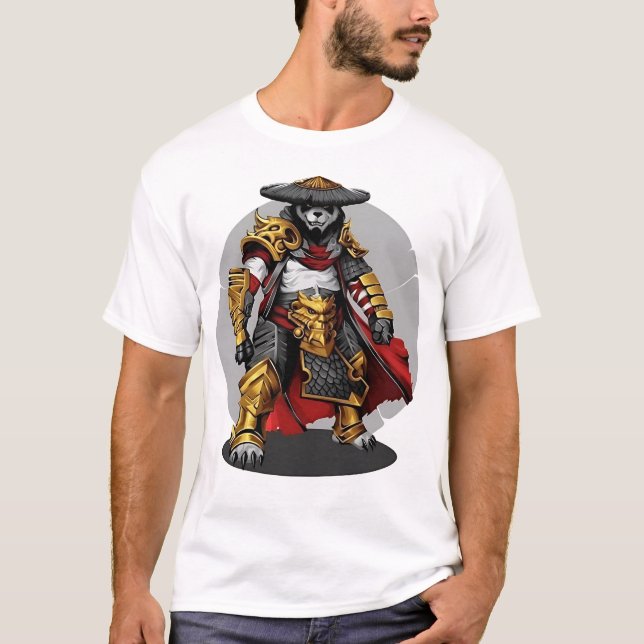 Golden Samurai Panda: Warrior of Elegance T-Shirt (Front)