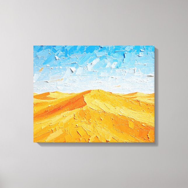 Golden Sand Dunes at Sunset Premium Wrapped Canvas (Front)
