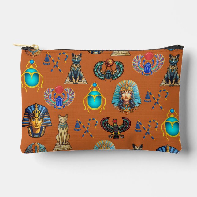 Golden Sands Revival: Authentic Egyptian Antiquity Accessory Pouch (Front)