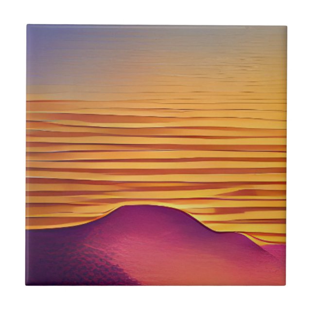 Golden sands, rose coloured sands abstract art tile (Front)