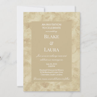 Golden Sandstone Simple Watercolor Custom Invitation