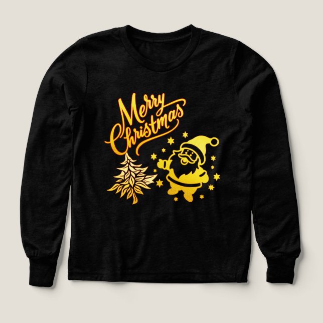 Golden Santa & Tree Christmas Design (Design Front)