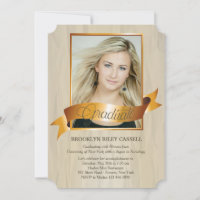 Golden Sash Photo Graduation Announcement/Invite