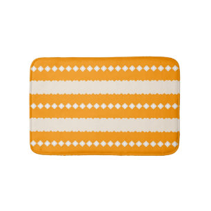 Golden Savanna African Orange & Ivory Geometric Bath Mat