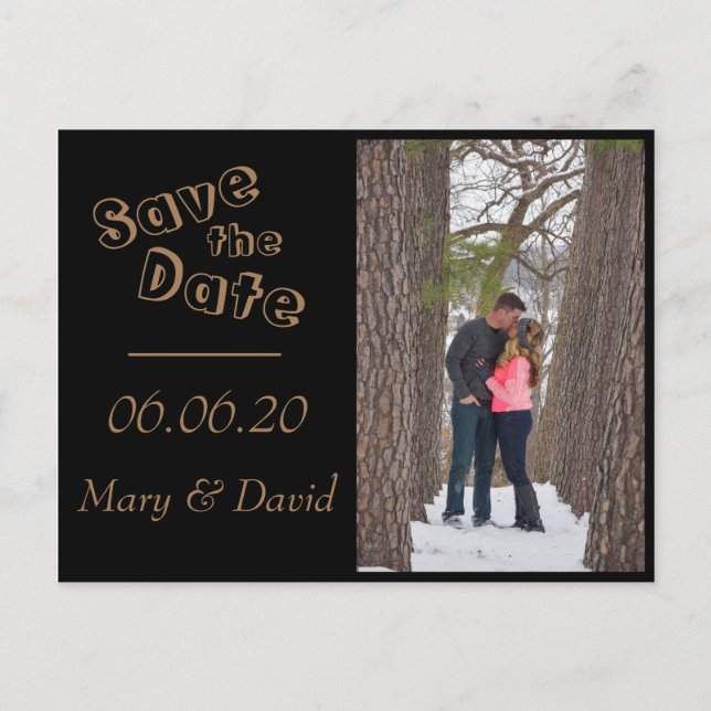 Golden Save The Date Postcard (Front)