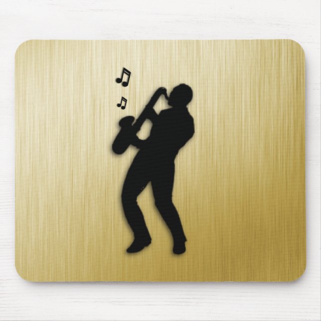 Golden Saxophone Player Mouse Pad (Front)