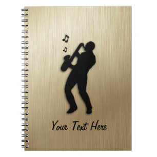 Golden Saxophone Player Personal Notebook