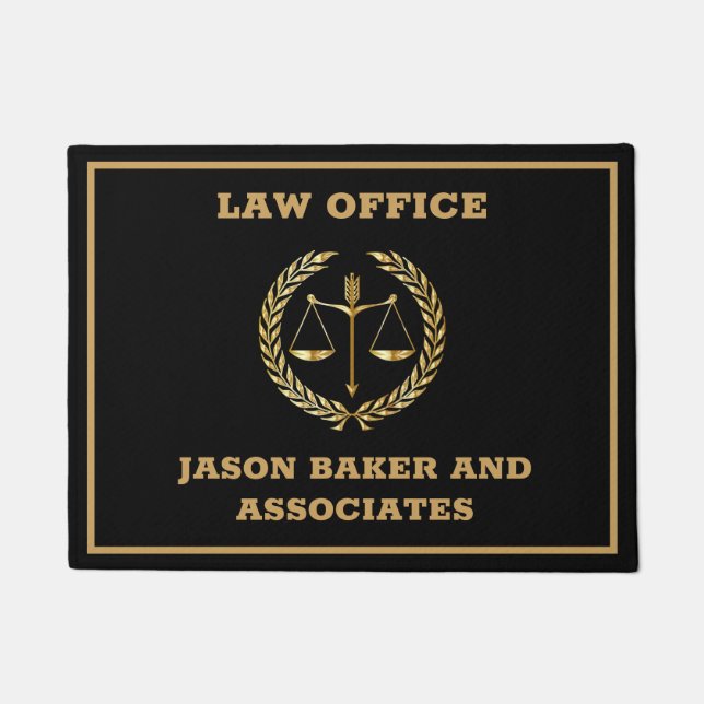Golden Scale of Justice  Doormat (Front)