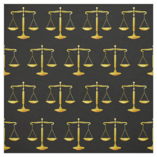 Golden Scales of Justice   Law Gifts Fabric
