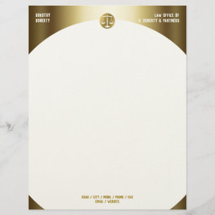 Golden Scales of Justice LAW OFFICE Custom Letterhead
