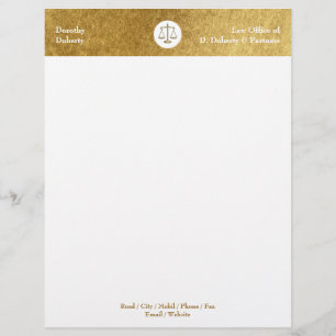 Golden Scales of Justice LAW OFFICe Customized Letterhead