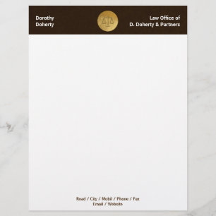 Golden Scales of Justice LAW OFFICE Letterhead