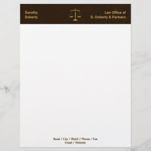 Golden Scales of Justice LAW OFFICE Letterhead Template