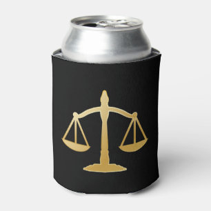 Golden Scales of Justice Law Theme Design Can Cooler