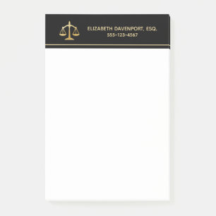 Golden Scales of Justice Law Theme Design Post-it Notes