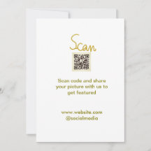 Golden Scan QR code glitter simple elegant calligr