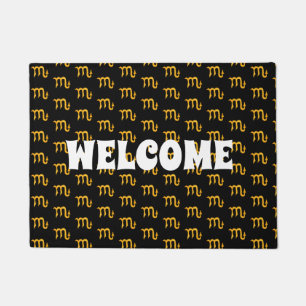Golden Scorpio Astrology Symbol Doormat
