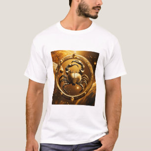 "Golden Scorpio Cosmos: Planetary Tee"  T-Shirt