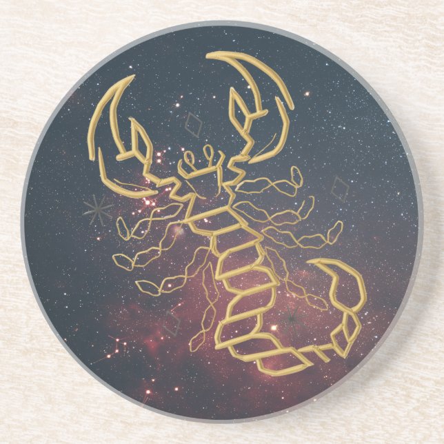 Golden Scorpio Magnet Coaster (Front)