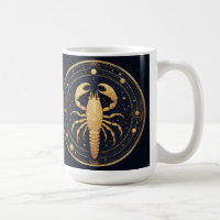 Golden Scorpion Artwork with Astrological Symbols