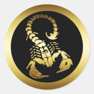 GOLDEN SCORPION CLASSIC ROUND STICKER