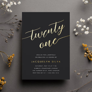 Golden Script 21st Birthday Party