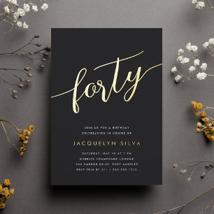 Golden Script 40th Birthday Party