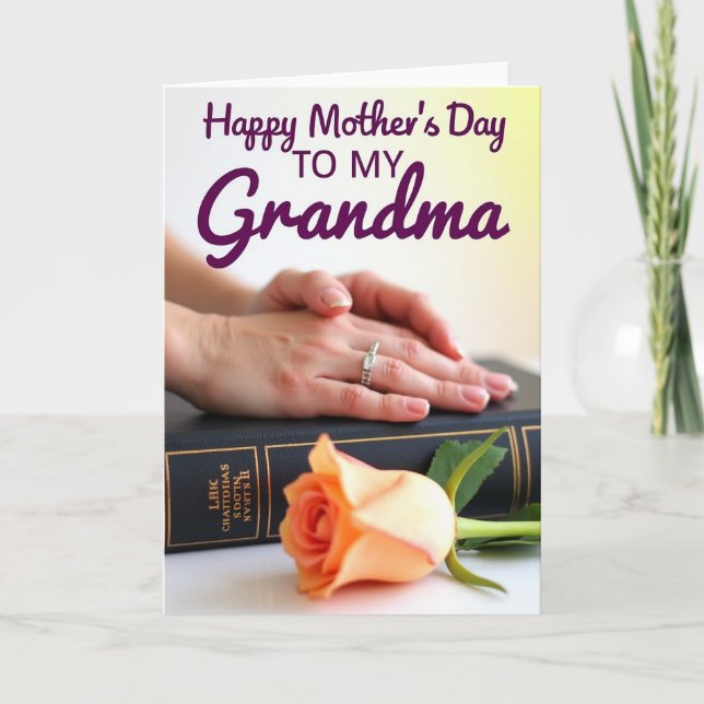 Golden Script Moms Day Card (Front)