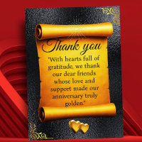 Golden Scroll Anniversary Thank You