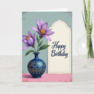 Golden Scroll Birthday Card