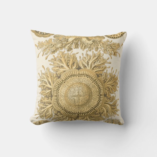 Golden Sea Creatures Cushion (Front)