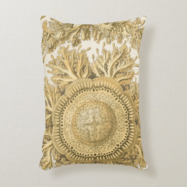 Golden Sea Creatures Decorative Cushion (Front(Vertical))