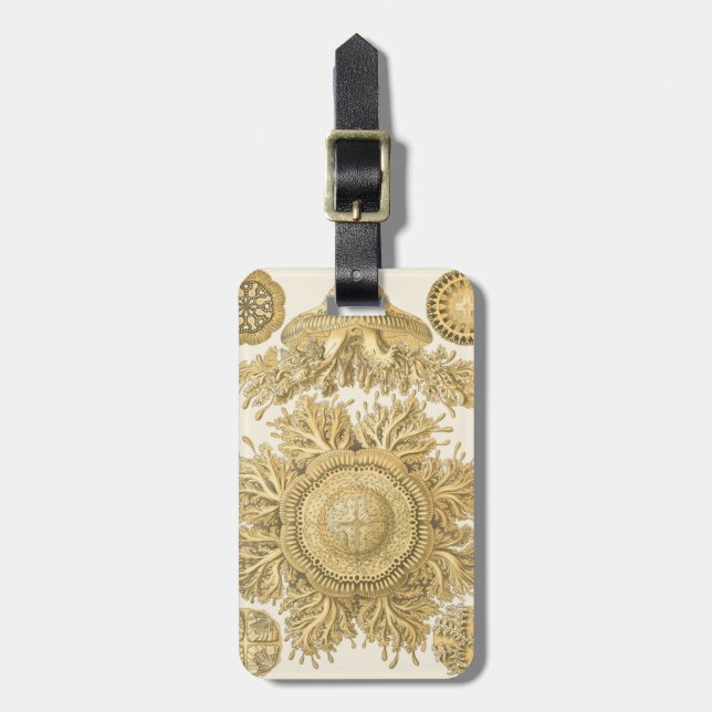 Golden Sea Creatures Luggage Tag (Front Vertical)