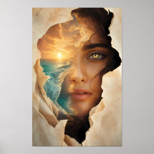 Golden Sea Reverie Through Her Eyes Poster