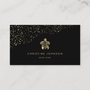 golden sea turtle business card